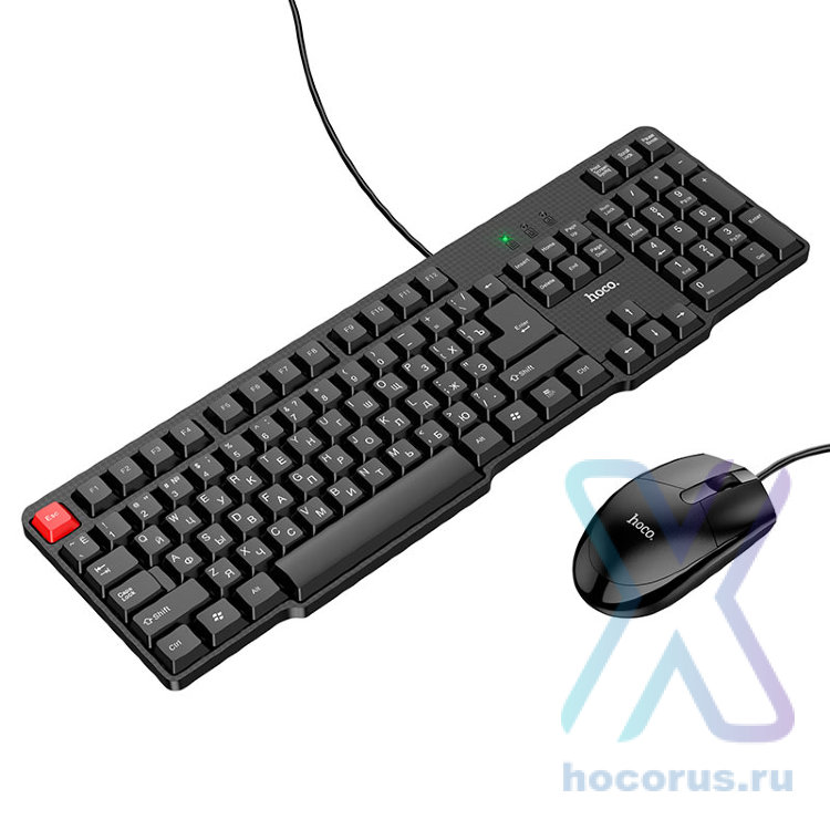 Игровая клавиатура и мышь HOCO GM16 Business, черный, Russian version 6931474756886 (МСК) оптом