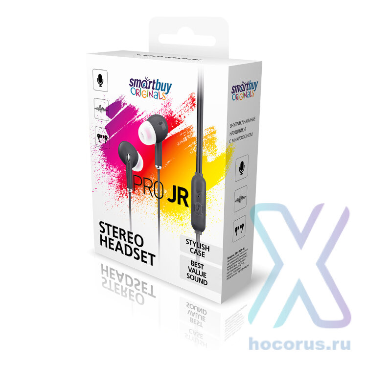 Внутриканальная гарнитура Smartbuy Pro JR, черная SBH-105-BL оптом