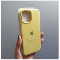 Silicone Case iPhone 13 Pro желтый Накладка силиконовая под оригинал "с логотипом" закрытая 00-00044573 (МСК)