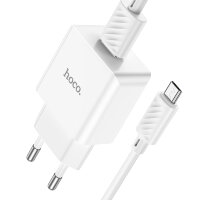 Зарядное устройство HOCO C106A USB + Кабель USB-Micro, 2.1A, белый 6931474783905 (МСК)