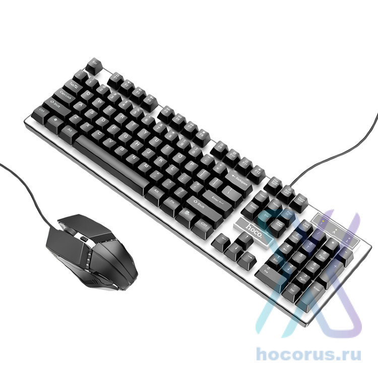 Игровая клавиатура и мышь HOCO GM18 Luminous, черный, (English version) 6931474783677 (МСК) оптом