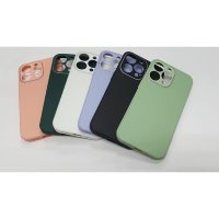 Накладка iPhone 13 Pro Max салатовый "имитация бархатное стекло" с силиконовыми краями 00-00045919 (МСК)
