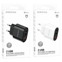 Зарядное устройство BOROFONE BA63A Richy 2*USB, белый 6974443383065 (МСК)