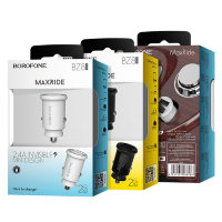 АЗУ BOROFONE BZ8 MaxRide, 2*USB, 2.4A, белый 6957531088486 (МСК)