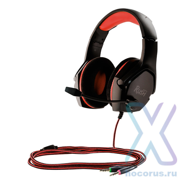 Гарнитура Smartbuy RUSH ASPID 40мм, стерео, шнур 1.8м Black/Red оптом