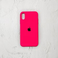 Silicone Case iPhone 6/6S ярко-малиновый Накладка силиконовая под оригинал "с логотипом" 00-00044676 (МСК)