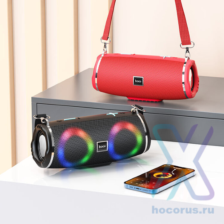 Беспроводная колонка HOCO HC12 Sports, Bluetooth, 1200 мАч, 5 Вт, красный 6931474765796 (МСК) оптом