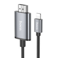Кабель HDMI HOCO UA27, Lightning - HDTV, серый металлик 6942007619011 (МСК)