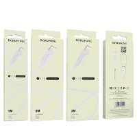 Кабель USB - lightning BOROFONE BX18 3 m в оплетке White