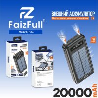 (МСК) Power Bank 20,000mAh FaizFull FL56 black 2,4A (солнечный) R53215