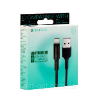 Кабель USB - lightning BOROFONE BX1 1 m силиконовый Black