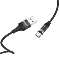 Кабель USB HOCO U76 Fresh magnetic, USB - Type-C, 2А, 1.2 м, черный, с магнитным выходом 6931474716729 (МСК)
