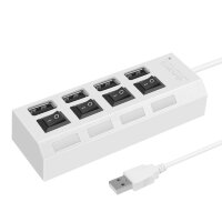 USB Хаб Smartbuy SBHA-7204-W с выкл 4 порта White 2.0