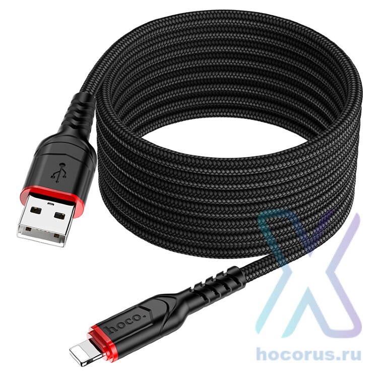 Кабель USB HOCO X59 Victory, USB - Lightning, 2.4А, 2 м, черный 6931474794055 (МСК) оптом