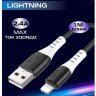 Кабель USB HOCO X82, USB - Lightning, 2.4А, 1 м, черный 6931474768537 (МСК) оптом