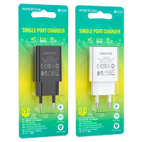 Зарядное устройство BOROFONE BA68A Glacier USB, 2.1A, черный 6974443385663 (МСК)
