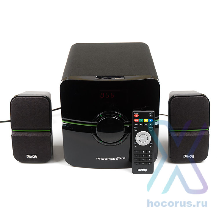 Ак.система  2&1  DIALOG  Progressive AP-203 Black 25W+2*10W USB+SD reader (мятая упаковка) оптом