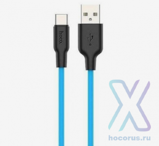 Кабель USB - Type-C HOCO X21+ 1 m силиконовый Blue (мятая упаковка) (мятая упаковка) оптом