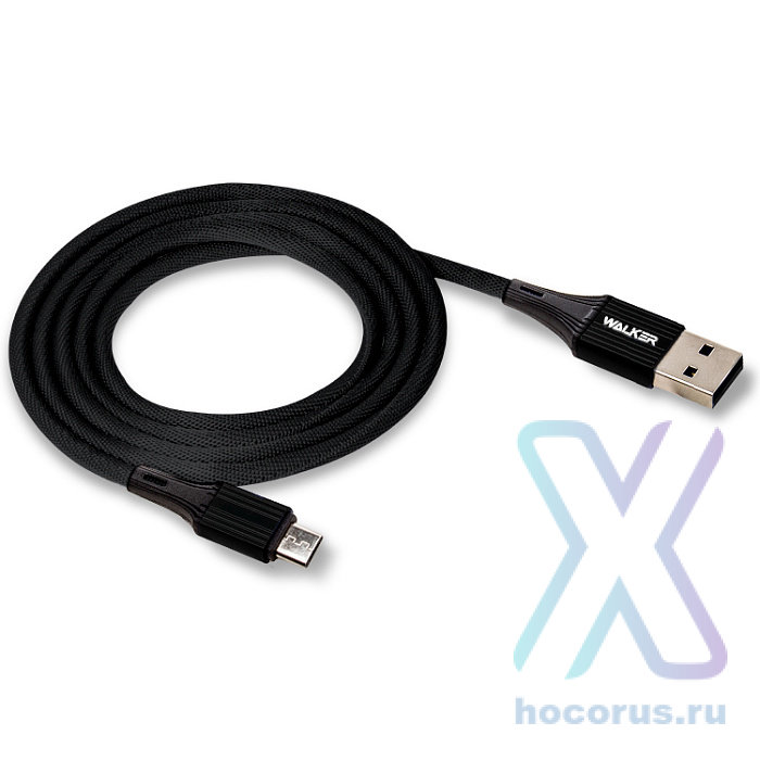 Кабель USB "WALKER" C705 для Micro USB (3.1А), черный оптом