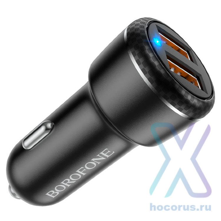 Автомобильное зарядное устройство BOROFONE BZ17 2USB Black оптом