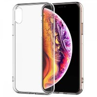 Бампер для телефона iPhone XS Max плотный силикон прозрачный