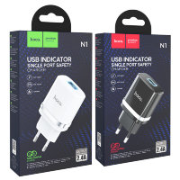 Зарядное устройство HOCO N1 Ardent USB, 2.4A, черный 6931474730916 (МСК)