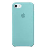 Silicone Case iPhone 7/8 бирюзовый Накладка силиконовая под оригинал "с логотипом" 00-00044590 (МСК)
