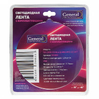 Лента светодиодная General комплект б/п+Лента св/д 12V 9.6W/m 120led/m IP20 3000K 2K интер 5м GLS-28