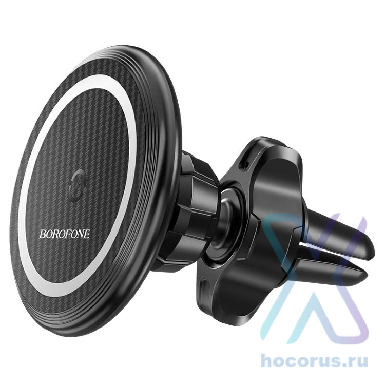 Автомобильный держатель BOROFONE BH45 Mobile, с беспроводной зарядкой, черный, на воздуховод 6931474746849 (МСК) оптом