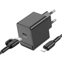 Зарядное устройство BOROFONE BAS15A PD30W Type-C + кабель Lightning Black