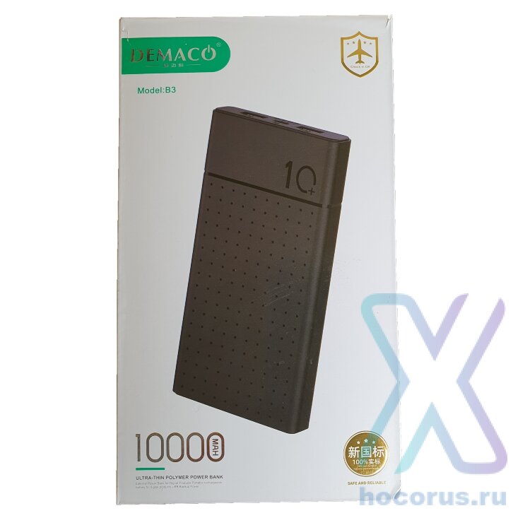 Внешний аккумулятор DEMACO B3 10000mAh Black оптом