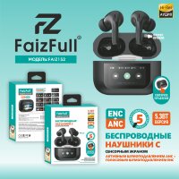 Bluetooth - гарнитура FaizFull FAIZ 152 черный c дисплеем ANC+ENC