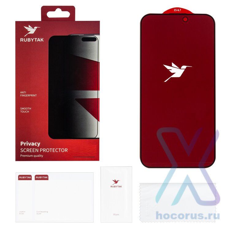 (ИСА.МСК) Защитное стекло RUBYTAK Privacy iPhone 14 Pro IS206670 оптом