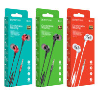 Проводные наушники BOROFONE BM52 Revering, Jack 3.5mm, 1.2 м, черный, контроллер с микрофоном 6931474728906 (МСК)