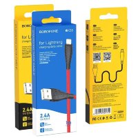 Кабель USB - Type-C BOROFONE BX38 1 m  оплетке Red