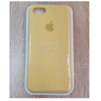 Silicone Case iPhone 7/8 желтый Накладка силиконовая под оригинал "с логотипом" 00-00044622 (МСК)