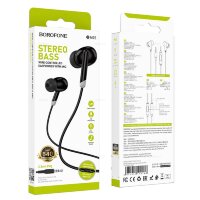 Наушники Borofone BM92 Refined universal earphones with microphone black