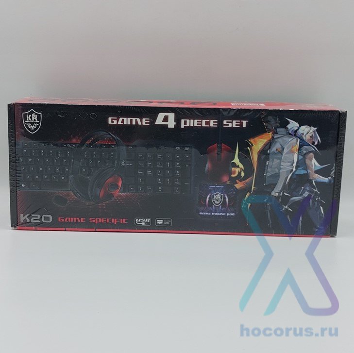 Игровой набор Karler Bass k20 мышь + клавиатура + гарнитура + ковер Black/Silver оптом