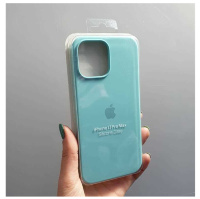 Silicone Case iPhone 13 бирюзовый Накладка силиконовая под оригинал "с логотипом" закрытая 00-00044704 (МСК)