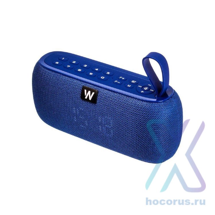 Колонка WALKER WSP-150, Bluetooth, 5Вт*2, TWS синхронизация, функция часов, синяя оптом