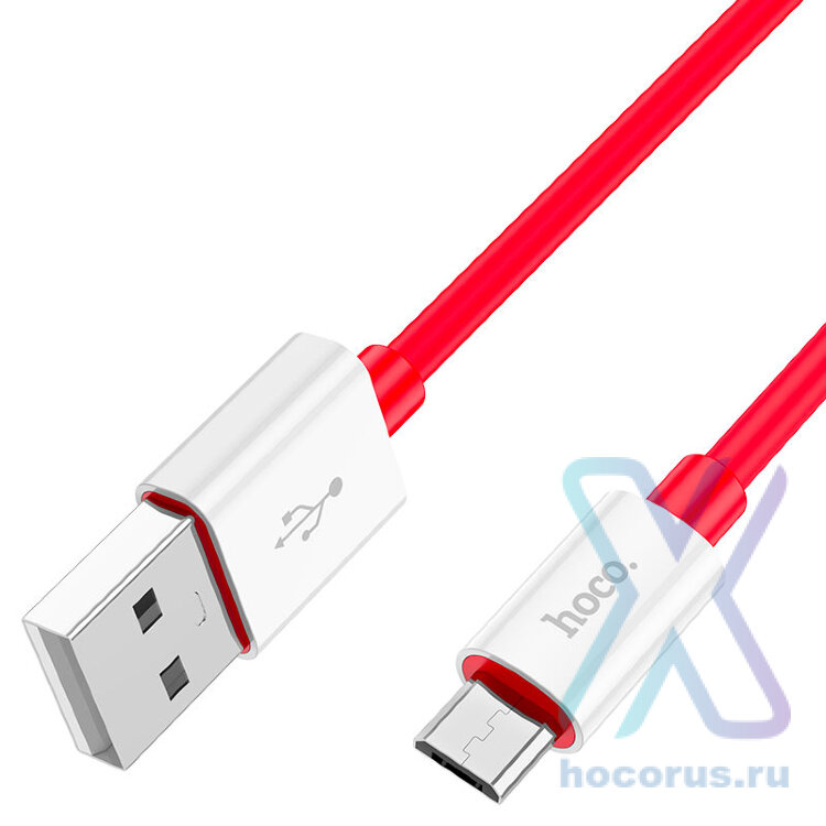 Кабель USB - microUSB HOCO X87 Magic silicone charging data cable for Micro red оптом