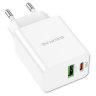 Зарядное устройство BOROFONE BA69A USB+Type-C, 20W, белый 6974443387865 (МСК) оптом
