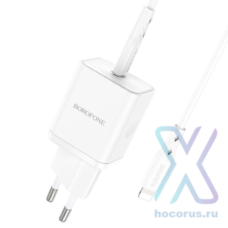 Зарядное устройство BOROFONE BN6 PD20W Type-C + Кабель Lightning White оптом