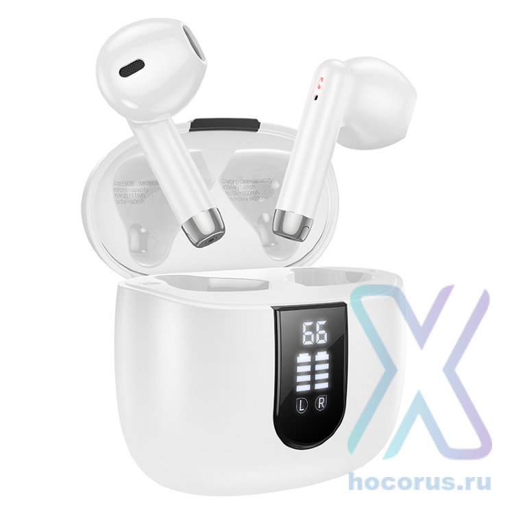Беспроводные наушники HOCO EW36 Delicate, Bluetooth, 400 мАч, белый 6931474791399 (МСК) оптом