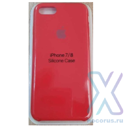 Silicone Case iPhone 7/8 красный Накладка силиконовая под оригинал "с логотипом" 00-00044638 (МСК) оптом