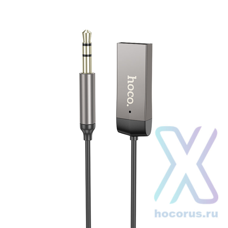 Автомобильный ресивер HOCO E78 Benefit, черный+серый 6942007605663 (МСК) оптом