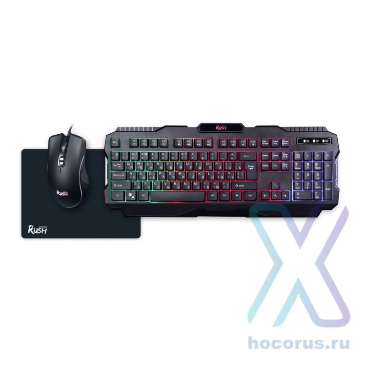 Игровой набор Smartbuy SBC-307728G-K Black клавиатура+мышь+коврик оптом