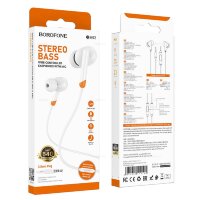 Наушники Borofone BM92 Refined universal earphones with microphone white