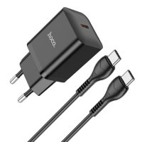 Зарядное устройство HOCO N27 Innovative USB-C + Кабель Type-C-Type-C, 20W, черный 6931474783486 (МСК)
