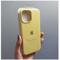 Silicone Case iPhone 13 желтый Накладка силиконовая под оригинал "с логотипом" закрытая 00-00044572 (МСК)